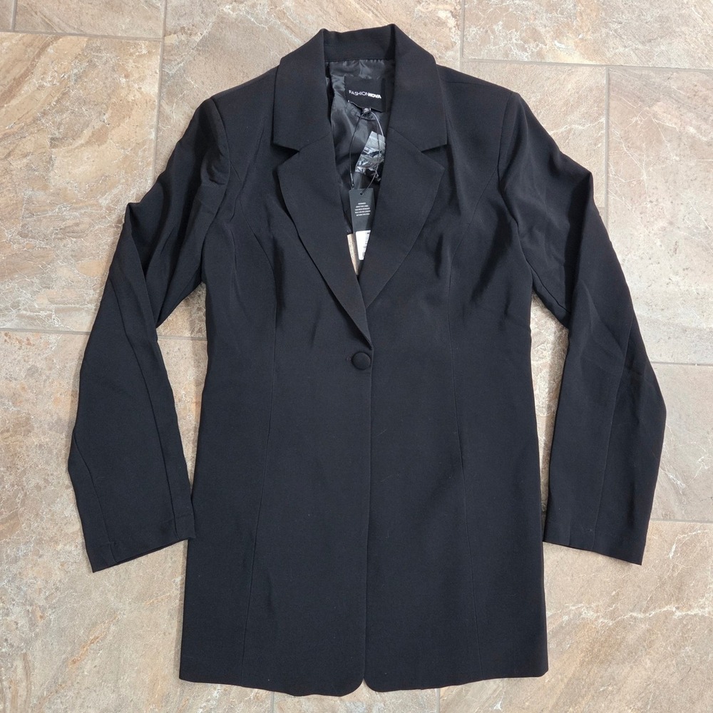 Fashion Nova Cant Back Out Now Black Blazer Sexy Chic Party Cocktail XL